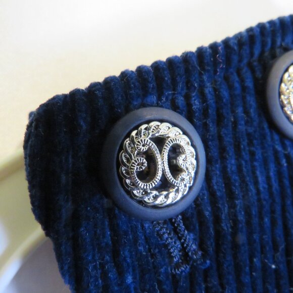 Vintage Allen Solly 100% cotton Navy Blue Corduroy Jumper Dress - Picture 3 of 7